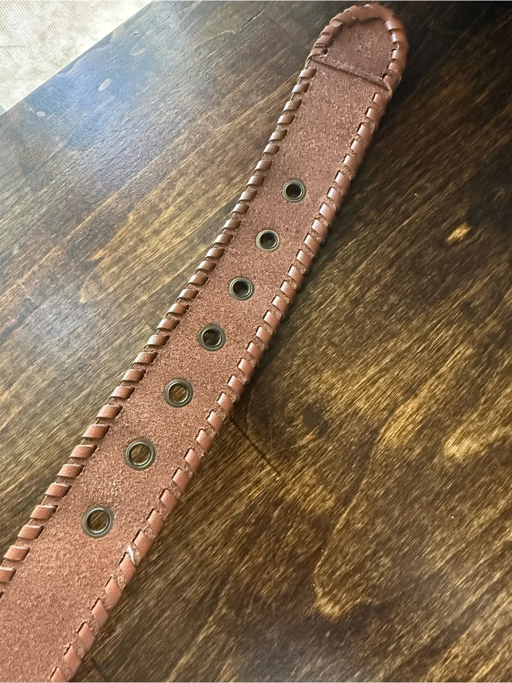 American Eagle Brown Embroidered Whipstitch Belt | Cowgirl | Boho | EUC